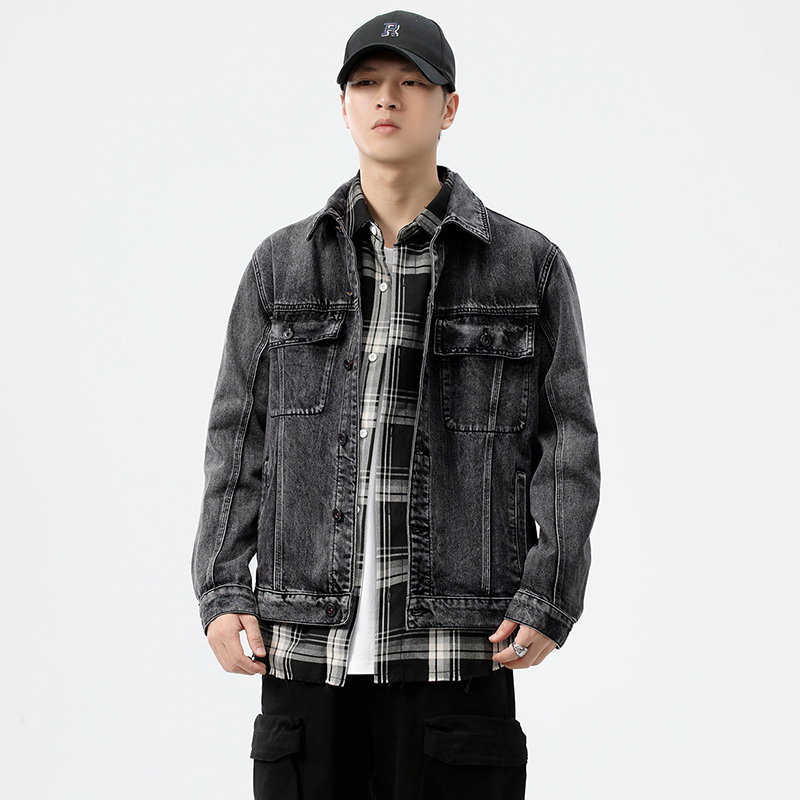 Veste en jean délavée coupe am - Streetwear Brand Jacket avis et prix